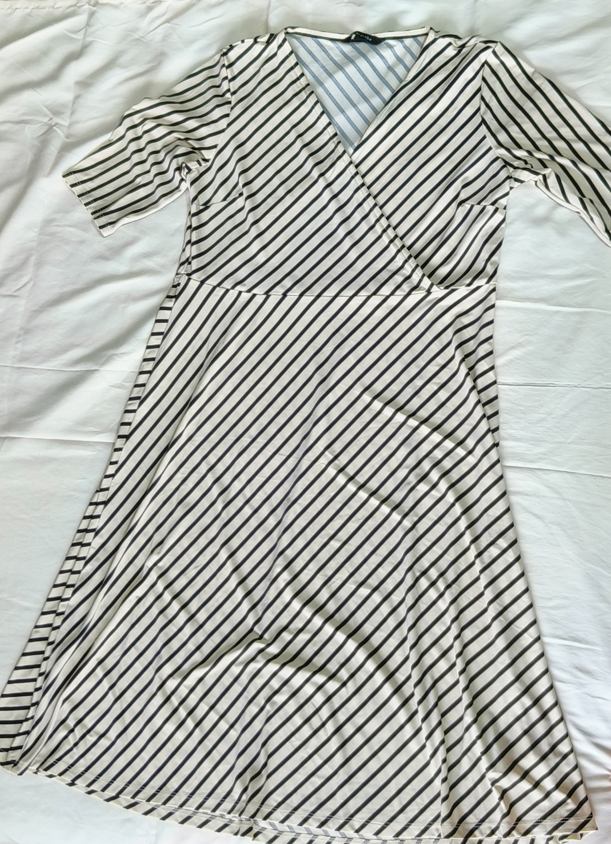 Beige and Black stripe dress