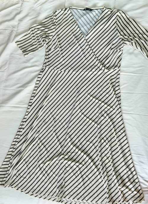 Beige and Black stripe dress