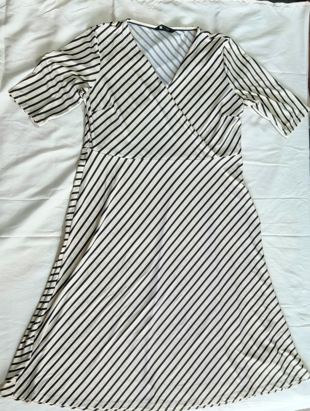 Beige and Black stripe dress