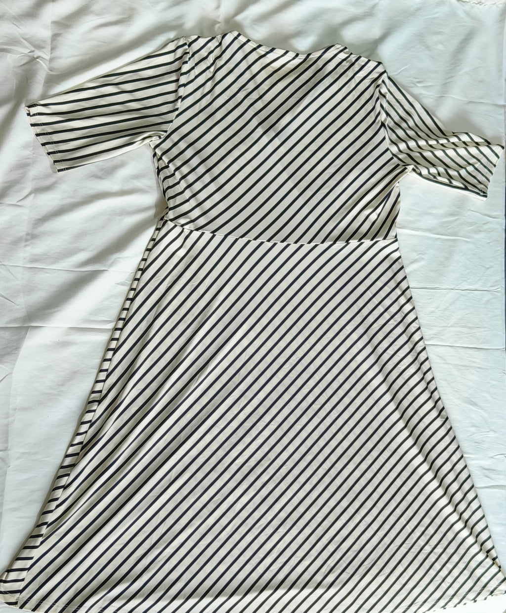 Beige and Black stripe dress