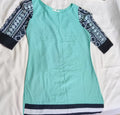 Teal Green & Black Kurta Size M