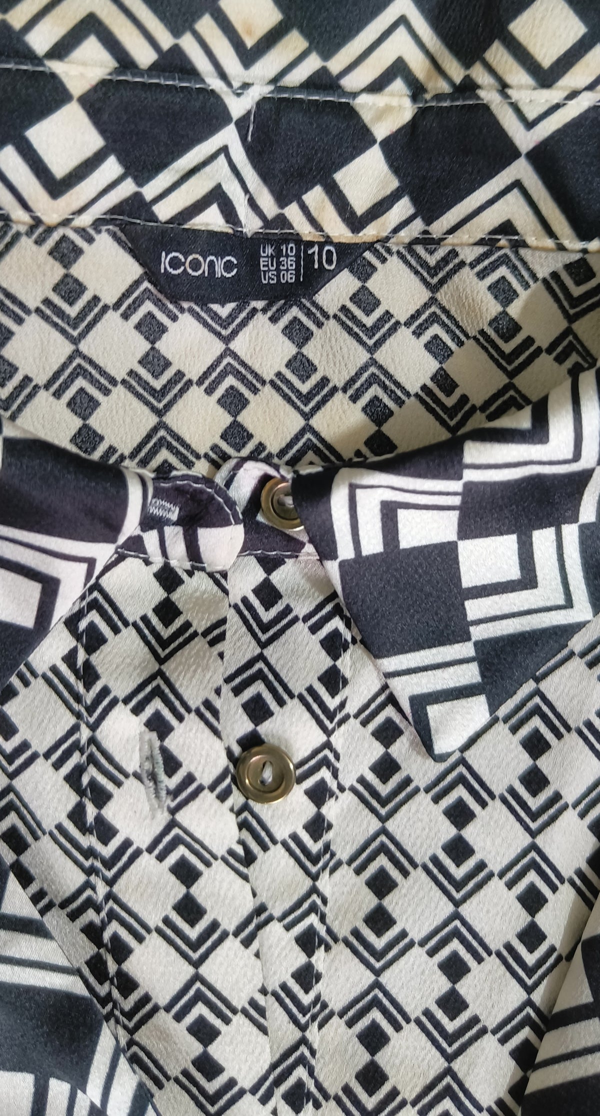 Black & Off-white Formal Top