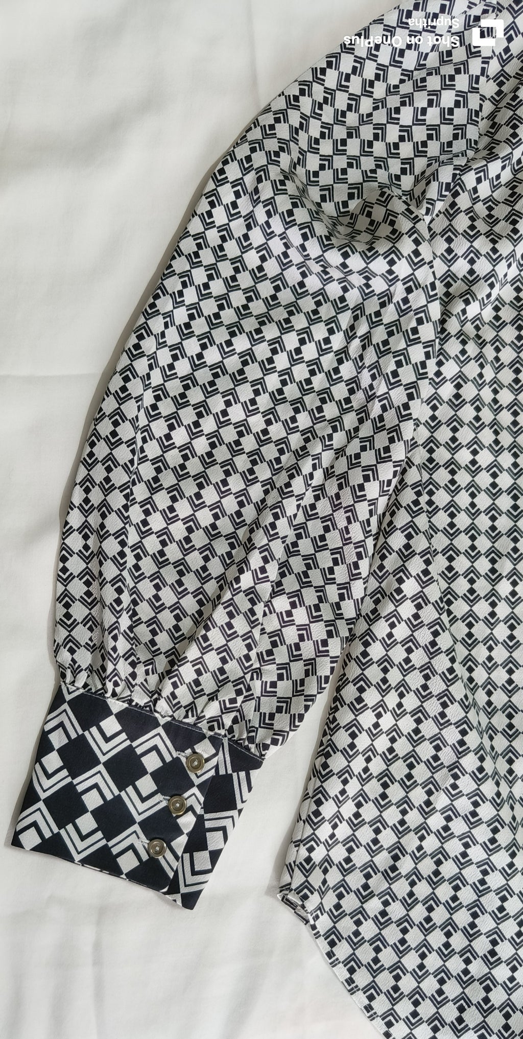 Black & Off-white Formal Top